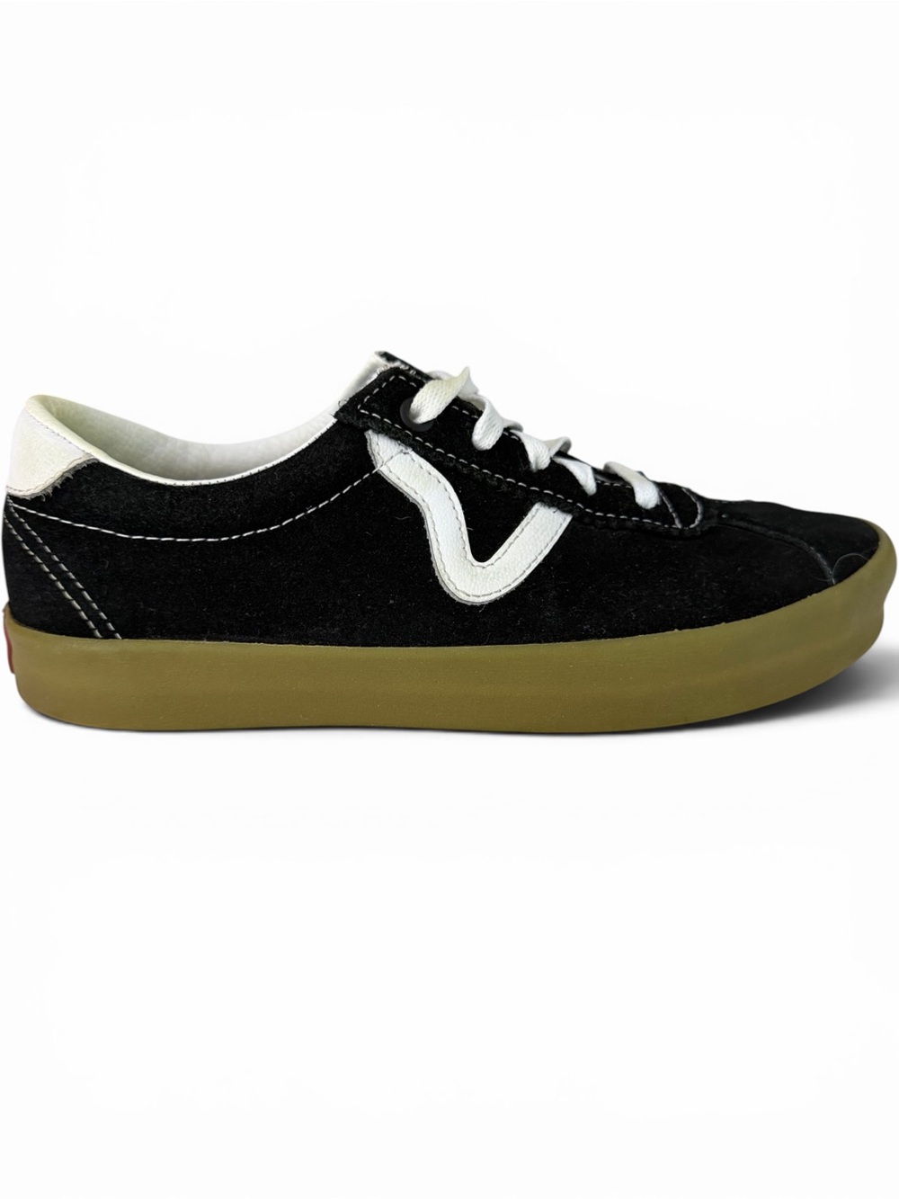 VANS Black Sport Low Suede Gum Skate Sneakers Lace-Up size 7.5M/9W